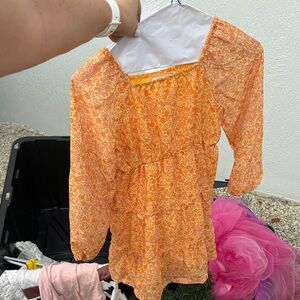 btween Orange Floral dress